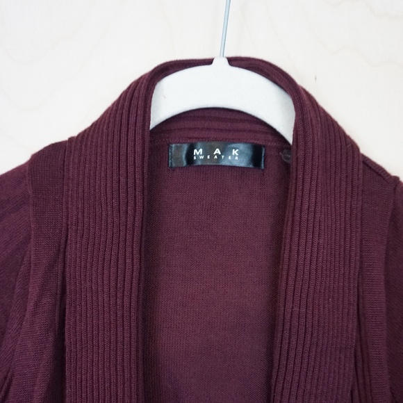 ModCloth (MAK) "Coastal Cafe" Cardigan in "Merlot" - Picture 5 of 7